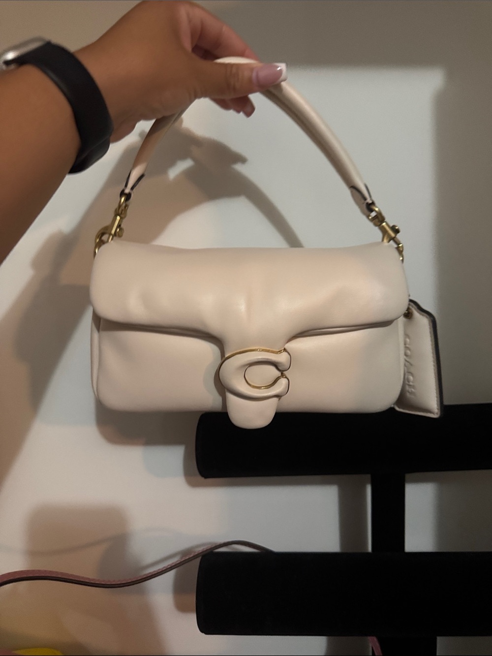 Coach Cream pillow Tabby Shoulder Bag with Gold Hardware